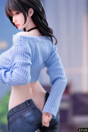 She is real - Hyper-Realistic Guitar Girl Statue-Level Head Sculpture with Temperature-Sensitive Skin 1/6 Figure - Image 8