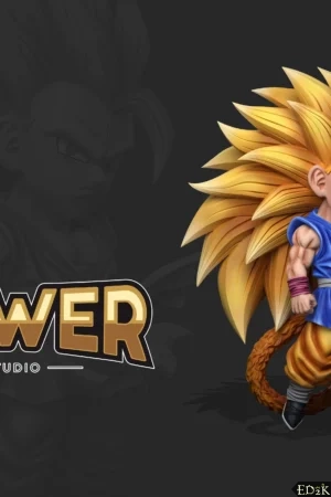 Alternative view of [Pre-order] Power Studio - Dragon Ball GT: Super Saiyan 3 Little Goku Limited Edition GK Statue