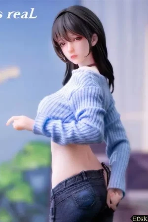 Alternative view of She is real - Hyper-Realistic Guitar Girl Statue-Level Head Sculpture with Temperature-Sensitive Skin 1/6 Figure