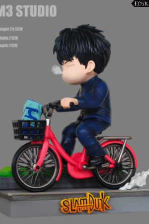 Alternative view of [Pre-order] M3 Studio - Slam Dunk: Rukawa Kaede | Q-Series 'Sleeping on Bike 3.0' Chibi GK Statue