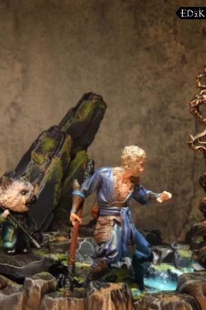 Alternative view of [Pre-order] Huali Workshop - Black Myth: Wukong Flower Fruit Mountain "Golden Cudgel Moment" | Diorama GK Statue